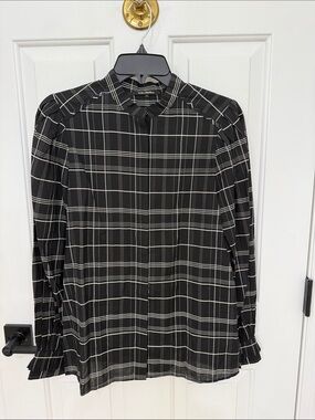 Kobi Halperin Black and White Windowpane Button-Down Shirt